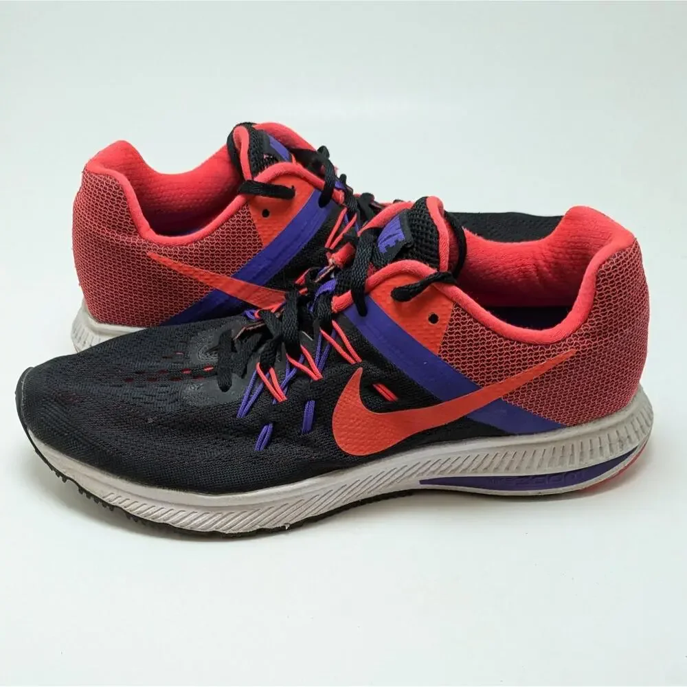 Womens Nike Zoom Winflo 2 Black Red Athletic‎ Running Shoes 807279-006 Size 9.5